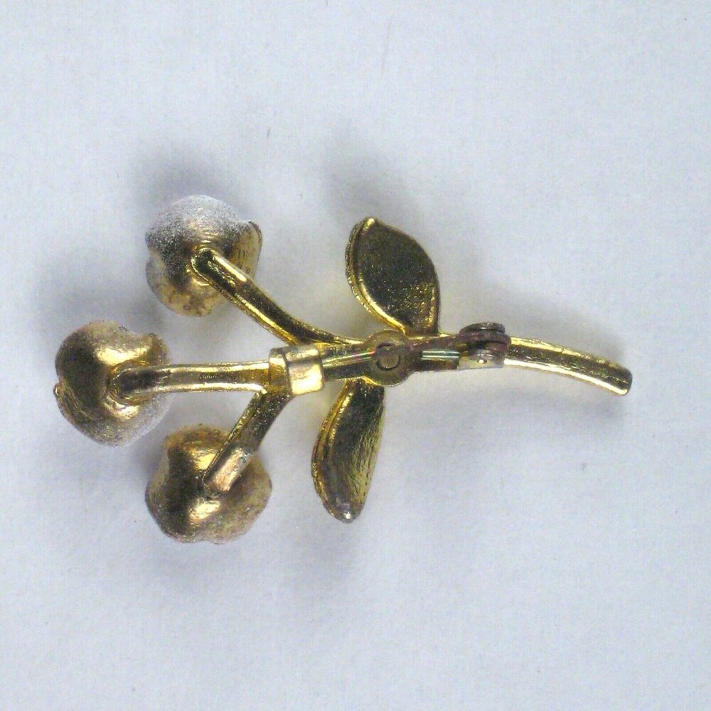 Vintage Estate Brooch 1 In Pin Jewelry Flower Purple Pink 1960s Goldtone MOD - Picture 3 of 5
